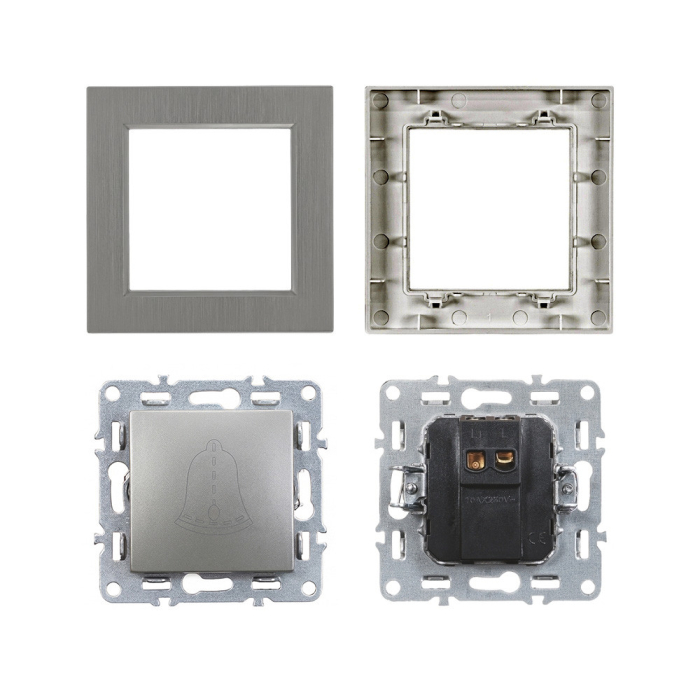 Leziter Comutator clopot Nova 101N cu cadru gri [5]