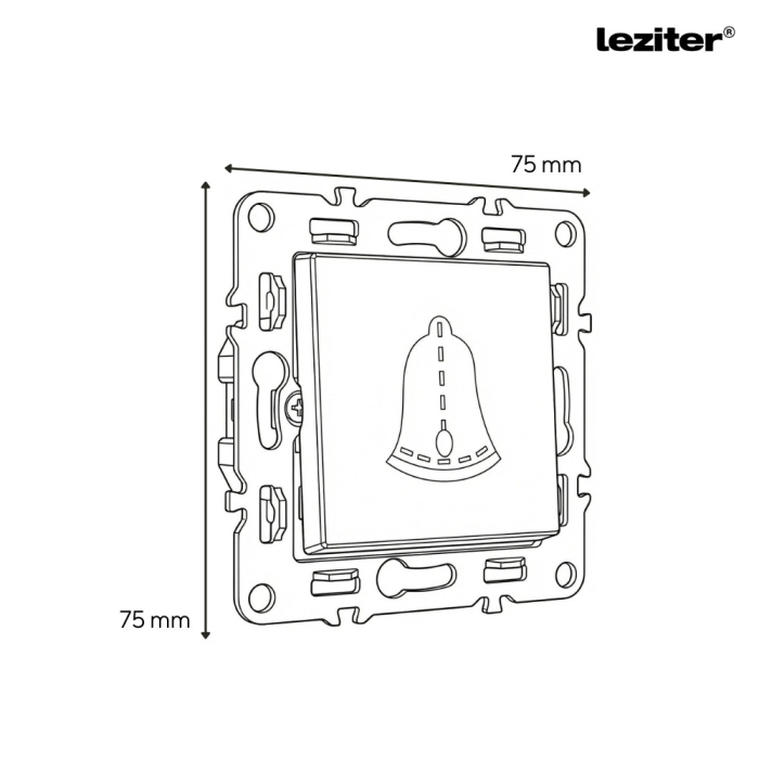Leziter Comutator clopot Nova 101N cu cadru gri [3]