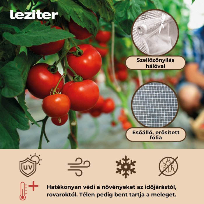 Leziter Cort din folie 200x200x300 cm, cadru din folie [5]