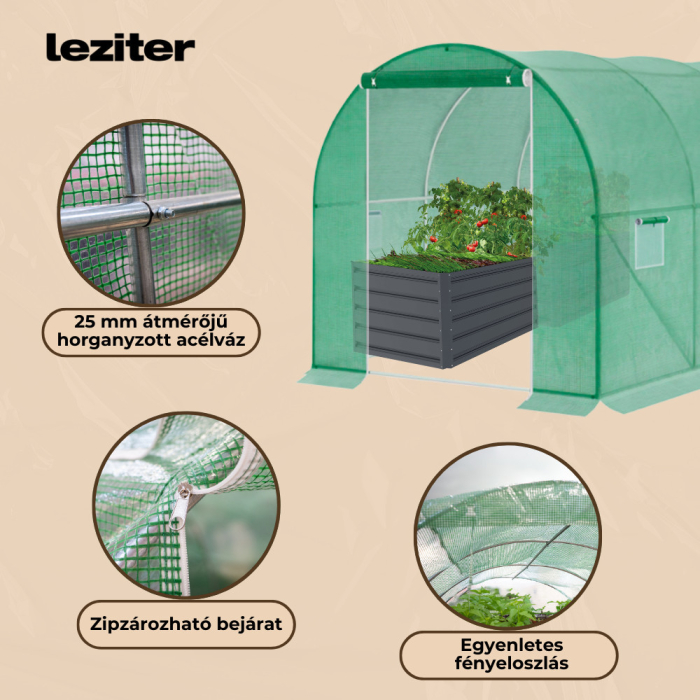 Leziter Cort din folie 200x200x300 cm cu cadru din folie ranforsată [4]