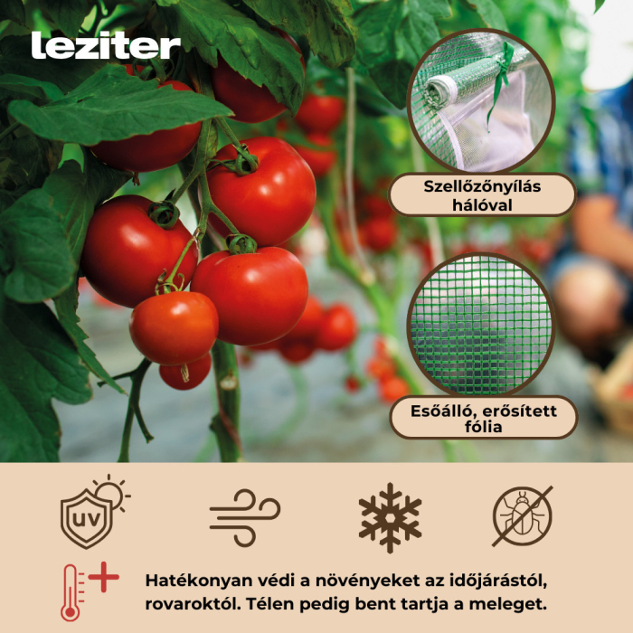 Leziter Solar gradina 200x300x600 cm, verde (cadru + folie) [5]