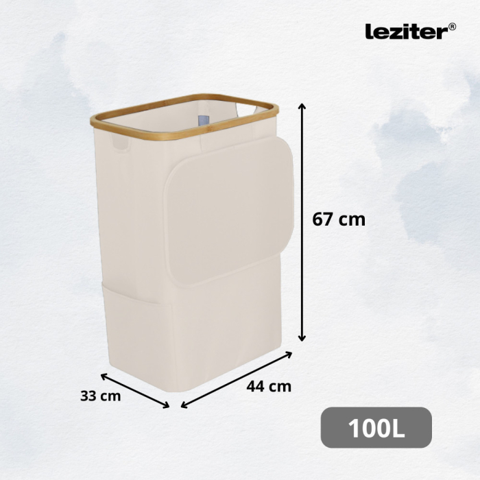 Leziter Coș de gunoi 100L bej 44x33x67 cm [3]