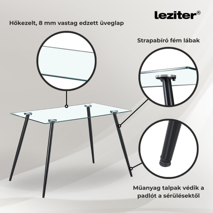 Leziter Cruz 4+1 set de sufragerie negru [5]