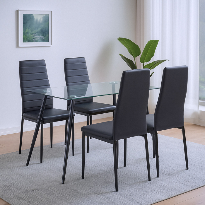 Leziter Cruz 4+1 set de sufragerie negru [2]