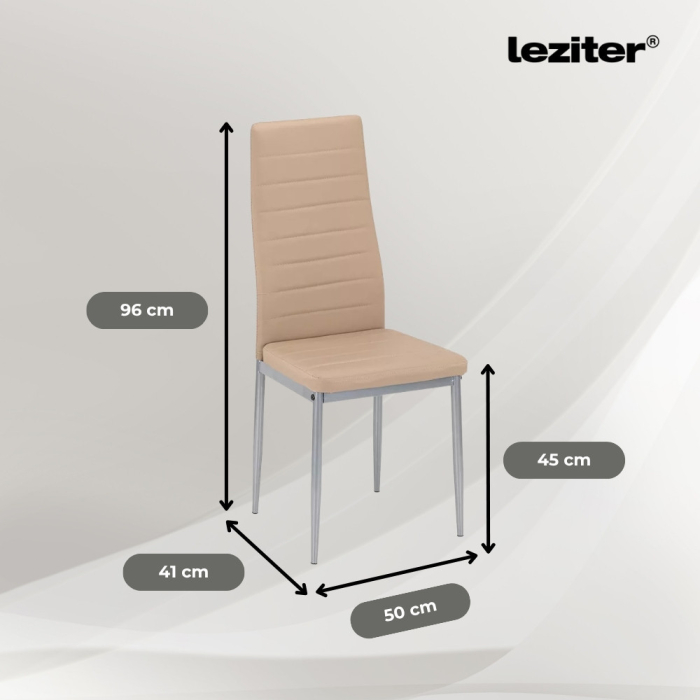 Leziter Denton 4+1 set de luat masa bej-gri [4]