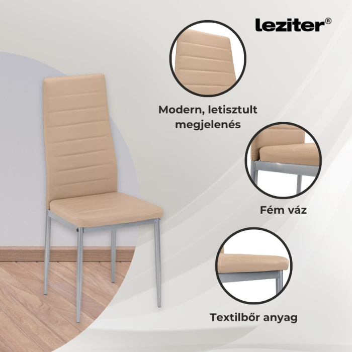 Leziter Denton 6+1 set de luat masa bej-gri [6]