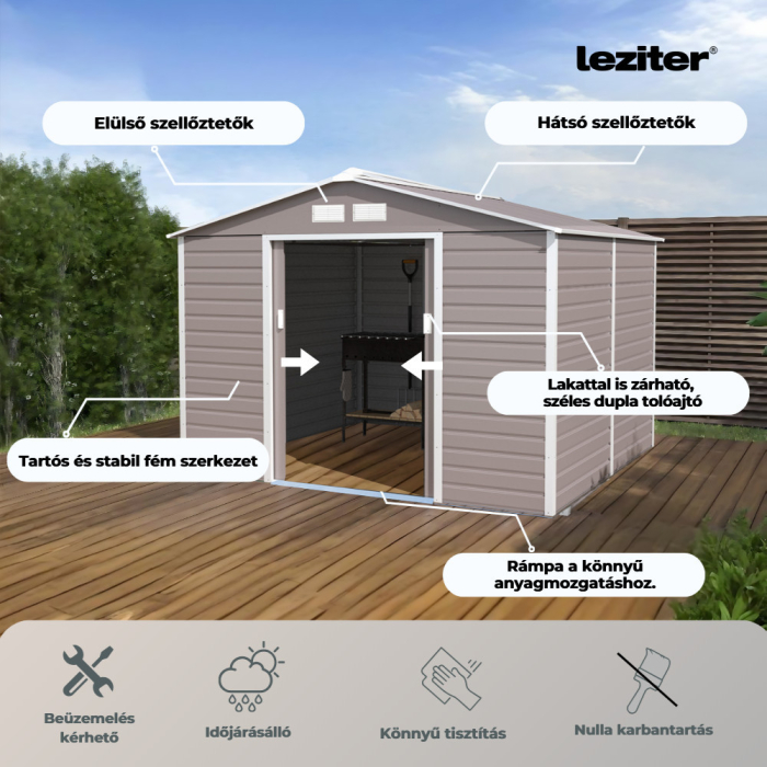 Leziter Depozit pentru unelte de grădină Oregon 277x259 cm [3]