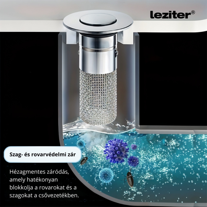 Leziter Dop de scurgere cu filtru din oțel inoxidabil 80 mm [8]