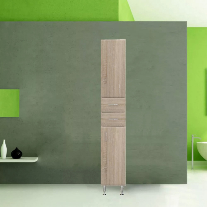 Leziter Dulap înalt Bianca Plus 30 cu 2 uși, 2 sertare, culoare stejar sonoma, stânga [2]