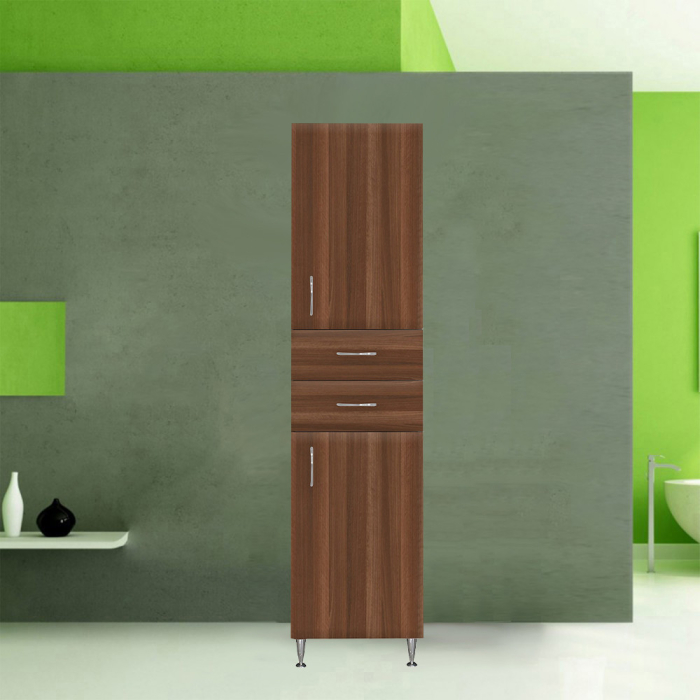 Leziter Dulap înalt Bianca Plus 45 cu 2 uși, 2 sertare, culoare Aida nuc, dreapta [3]