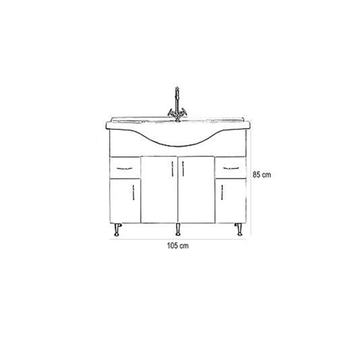 Leziter Dulap inferior Bianca Plus 105 cu lavoar [5]