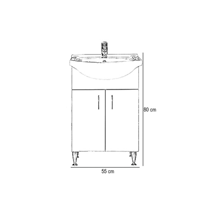 Leziter Dulap inferior Bianca Plus 55 cu lavoar [5]