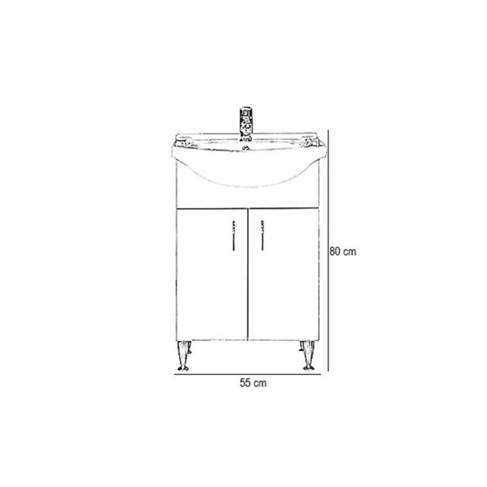 Leziter Dulap inferior Bianca Plus 55 cu lavoar [5]