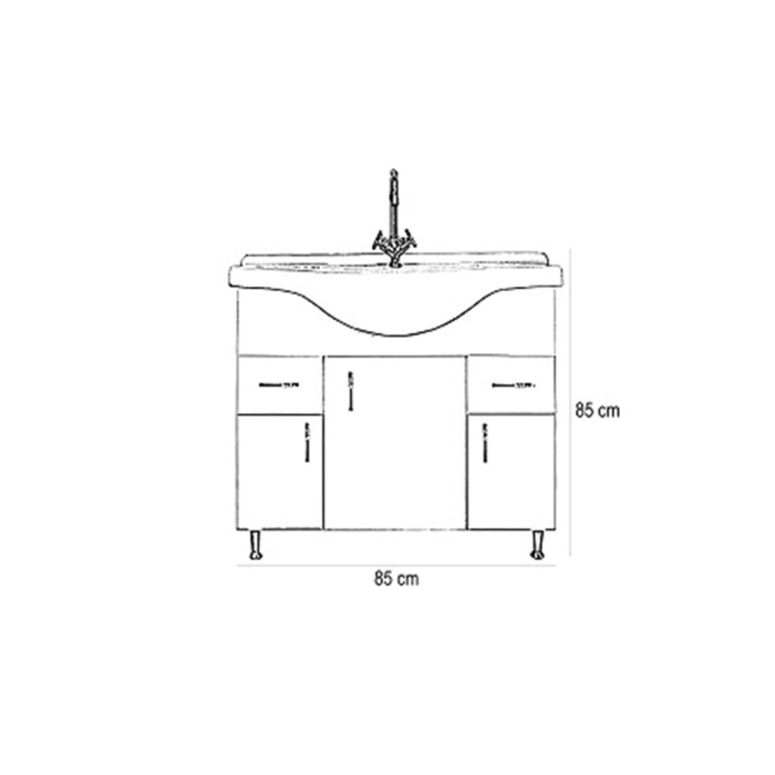 Leziter Dulap inferior Bianca Plus 85 cu lavoar [5]