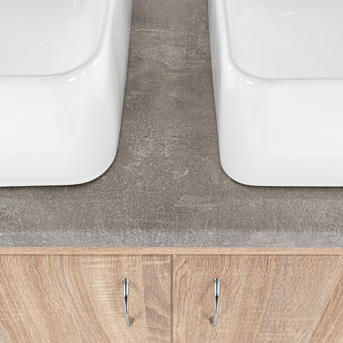 Leziter Dulap inferior Bianco 130 fără chiuvetă cu blat din beton stejar sonoma [5]