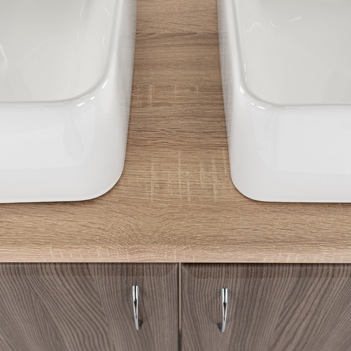 Leziter Dulap inferior Bianco 130 fără chiuvetă, ulm rauna cu blat sonoma [5]