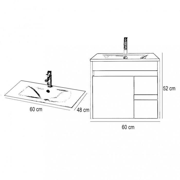 Leziter Dulap inferior Luna 60 cu lavoar [4]