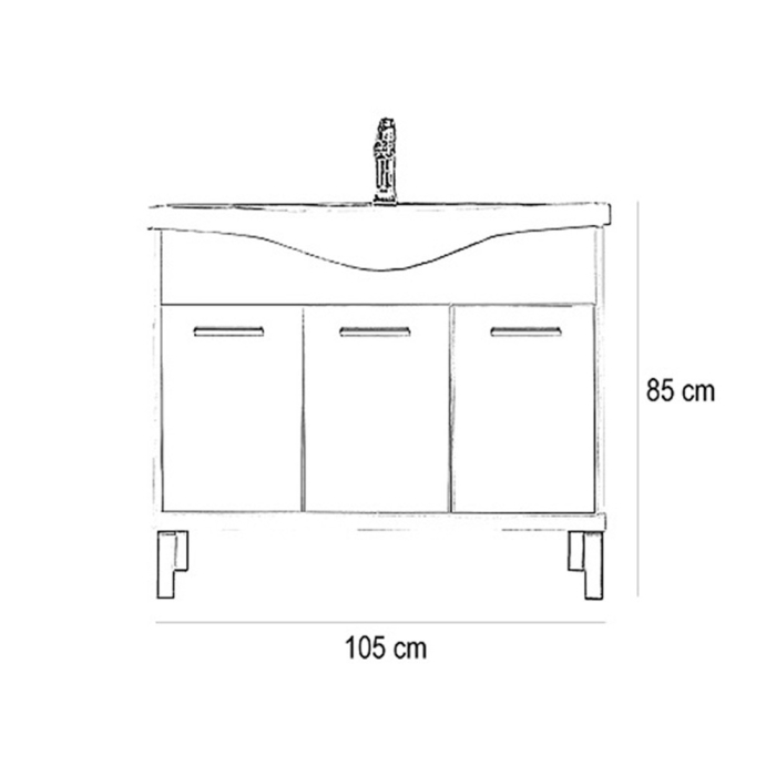 Leziter Dulap inferior Nerva 105 cu lavoar [2]