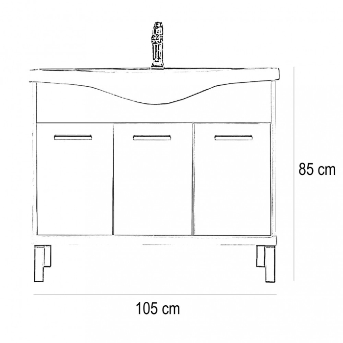 Leziter Dulap inferior Nerva 105 cu lavoar [2]