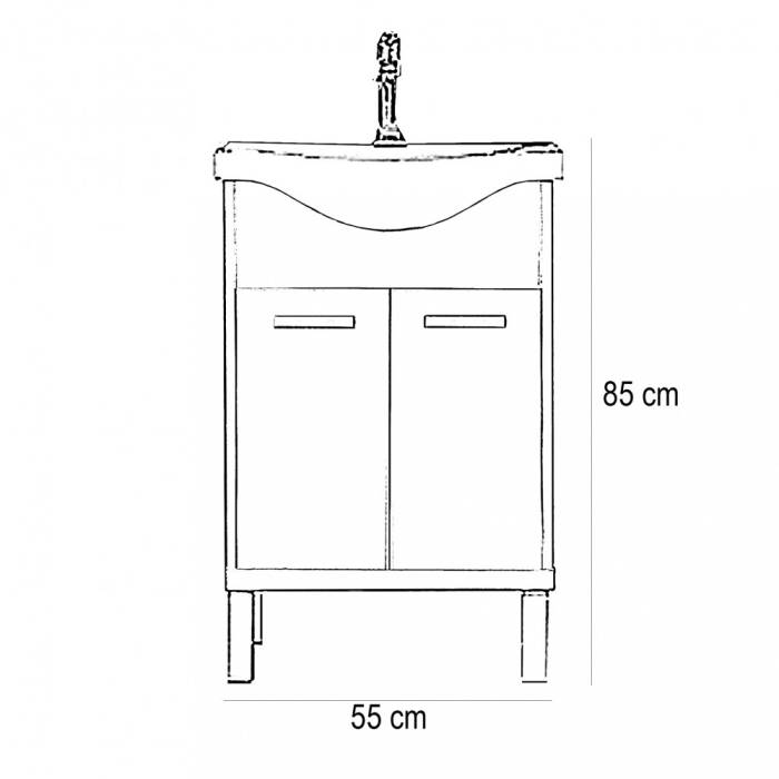 Leziter Dulap inferior Nerva 55 cu lavoar [2]