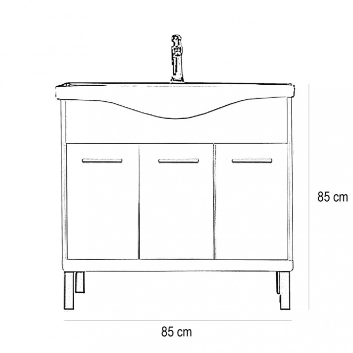 Leziter Dulap inferior Nerva 85 cu lavoar [4]