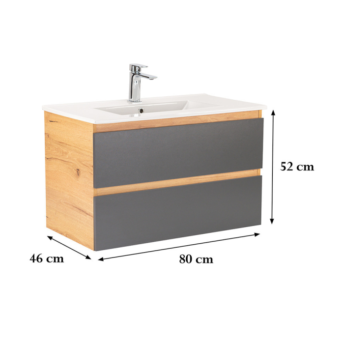 Leziter Dulap inferior Vario Forte 80 cu lavoar [3]