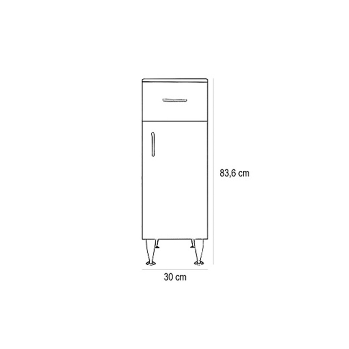 Leziter Dulap jos Bianca Plus 30 cu 1 ușă, 1 sertar, culoare stejar sonoma, dreapta [4]