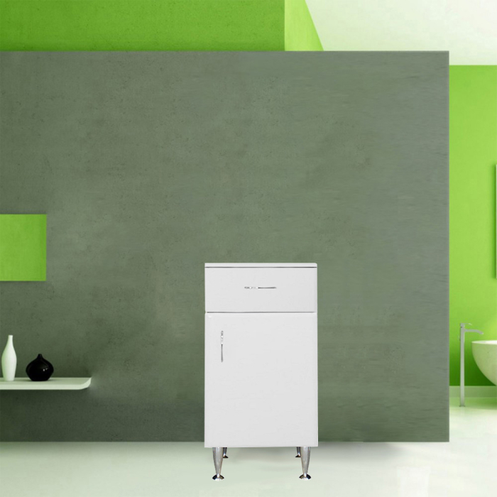 Leziter Dulap jos Bianca Plus 45 cu 1 ușă, 1 sertar, alb lucios, dreapta [3]