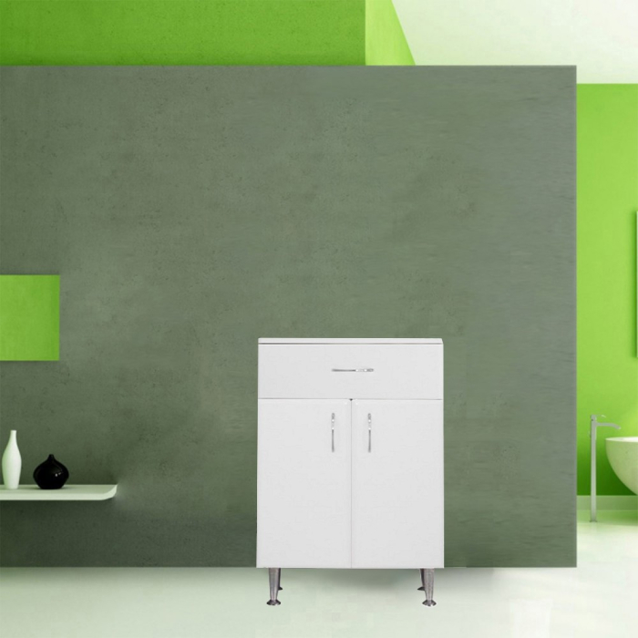 Leziter Dulap jos Bianca Plus 60, 2 uși, 1 sertar, alb lucios [3]