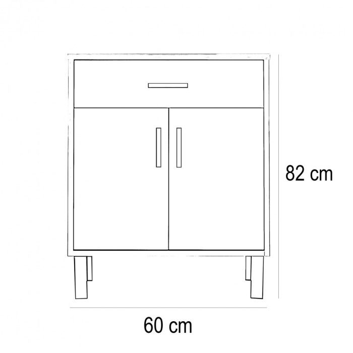 Leziter Dulap jos Nerva 60 cu 2 uși, 1 sertar, stejar Sonoma [5]