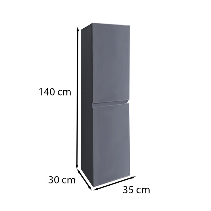 Leziter Dulap lateral Cube gri, montat pe perete [3]