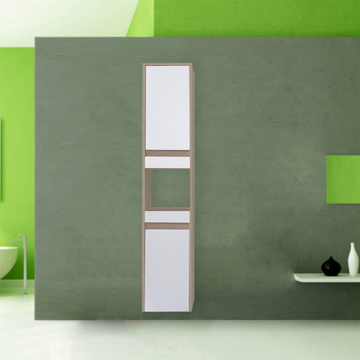 Leziter Dulap lateral Luna, montat pe perete/de sus, stejar Sonoma-alb, universal [3]