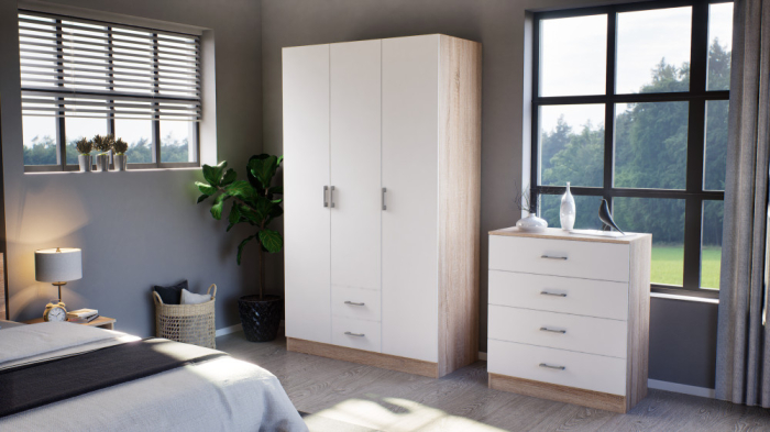 Leziter Dulap Miami 120x205 cm alb-stejar sonoma [2]