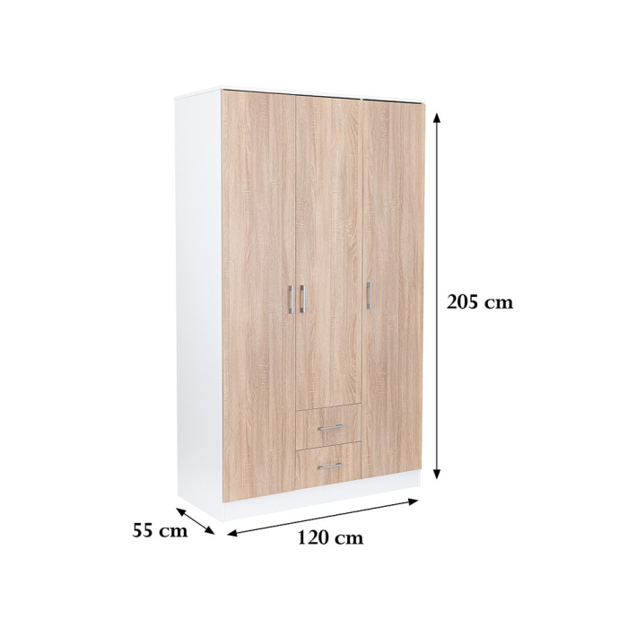 Leziter Dulap Miami 120x205 cm stejar sonoma-alb [2]