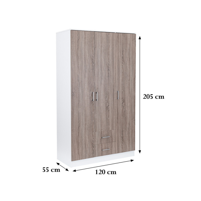 Leziter Dulap Miami 120x205 cm stejar York-alb [2]