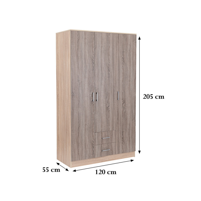 Leziter Dulap Miami 120x205 cm stejar York-stejar Sonoma [2]