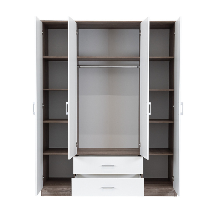 Leziter Dulap Miami 160x205 cm alb-stejar York [4]