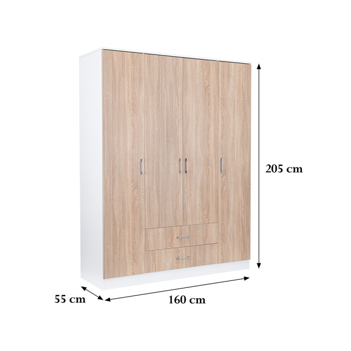Leziter Dulap Miami 160x205 cm stejar sonoma-alb [2]
