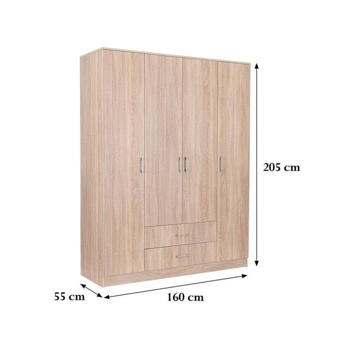 Leziter Dulap Miami 160x205 cm stejar sonoma-stejar sonoma [2]