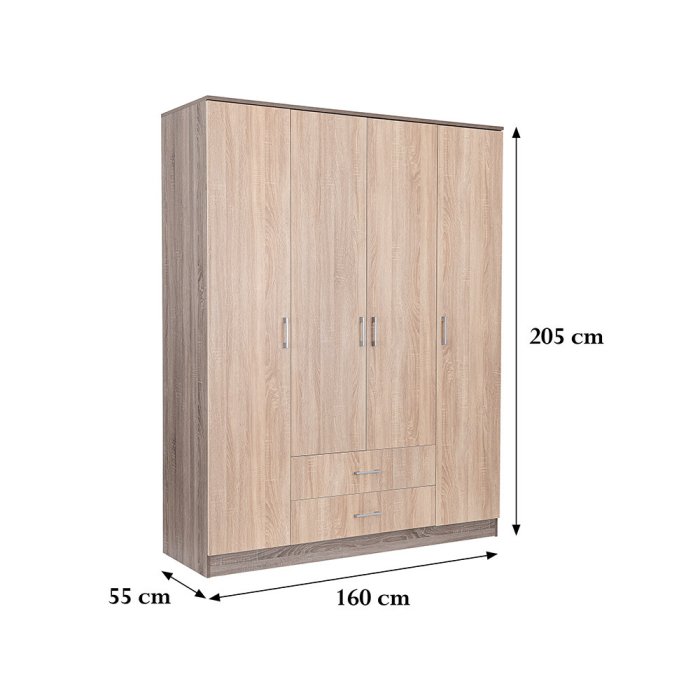 Leziter Dulap Miami 160x205 cm stejar Sonoma-stejar York [2]