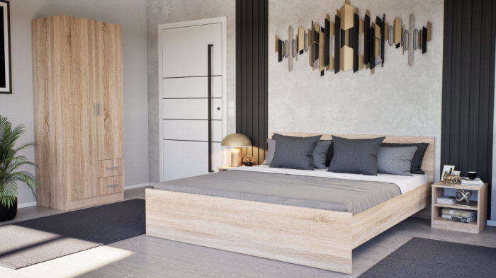 Leziter Dulap Miami 80x205 cm stejar sonoma-stejar sonoma [2]