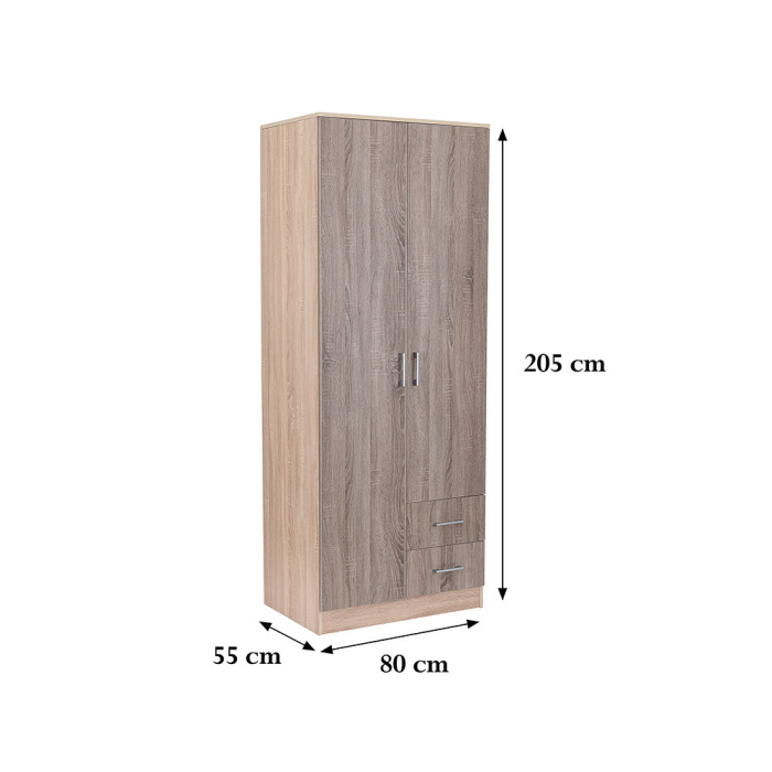 Leziter Dulap Miami 80x205 cm stejar York-stejar Sonoma [2]