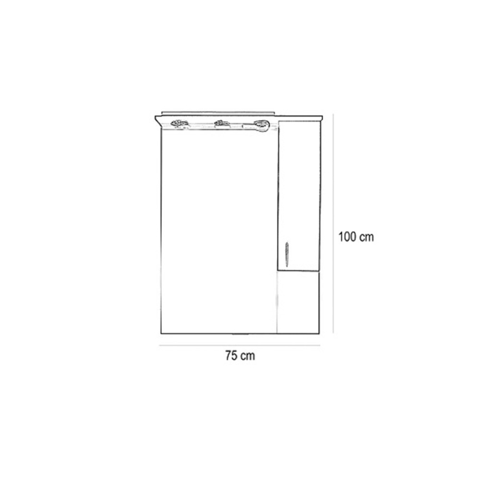 Leziter Dulap suspendat Bianca Plus 75, alb lucios, deschidere pe dreapta [4]