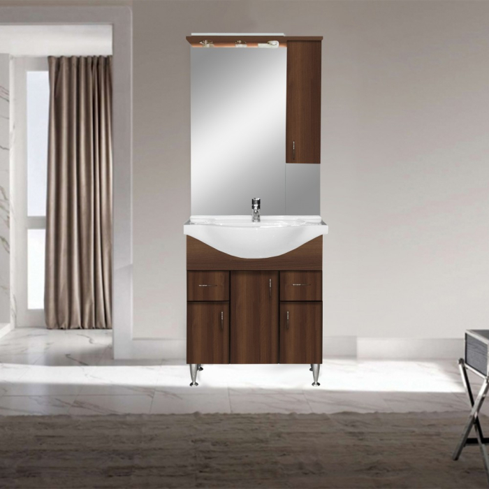 Leziter Dulap suspendat Bianca Plus 75, culoare Aida nuc, deschidere pe dreapta [3]