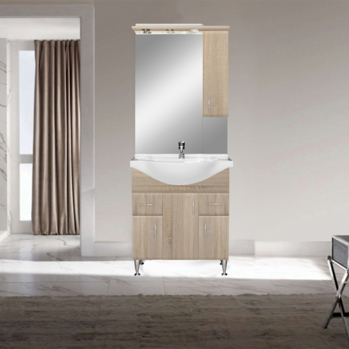 Leziter Dulap suspendat Bianca Plus 75, culoare stejar sonoma, deschidere pe dreapta [3]