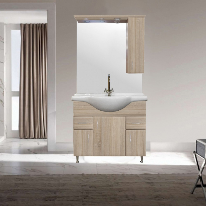 Leziter Dulap suspendat Bianca Plus 85, culoare stejar sonoma, deschidere pe dreapta [3]