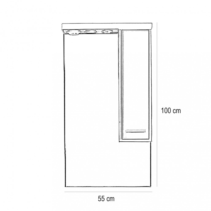 Leziter Dulap suspendat cu oglindă Nerva 55 cm, ulm Rauna [2]