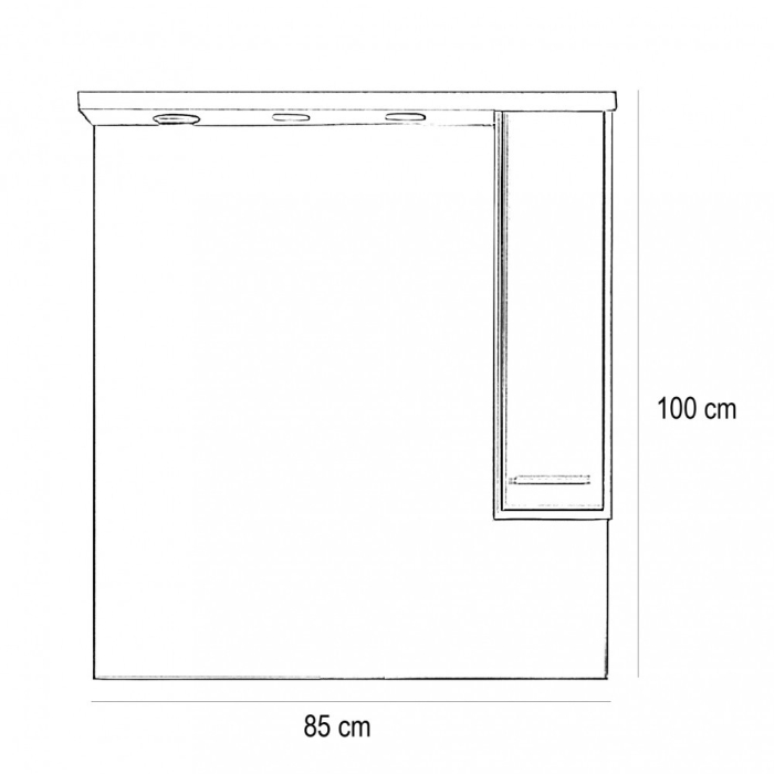 Leziter Dulap suspendat cu oglindă Nerva 85 cm, stejar Sonoma [3]