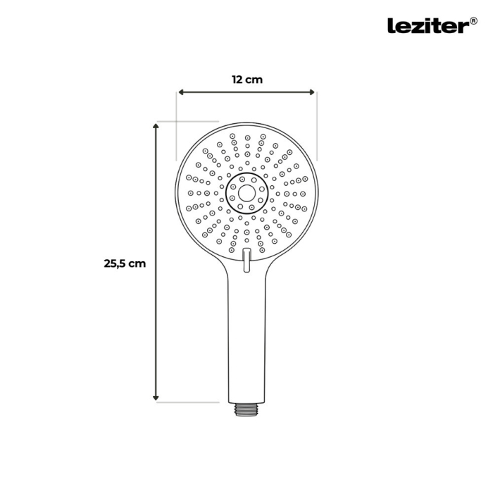 Leziter Duș de mână Lili cu 5 funcții și suport pentru furtun crom [3]