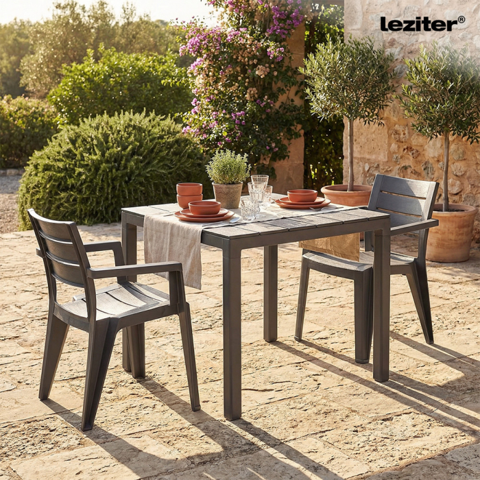 Leziter Evan masă de grădină din plastic cappuccino [2]